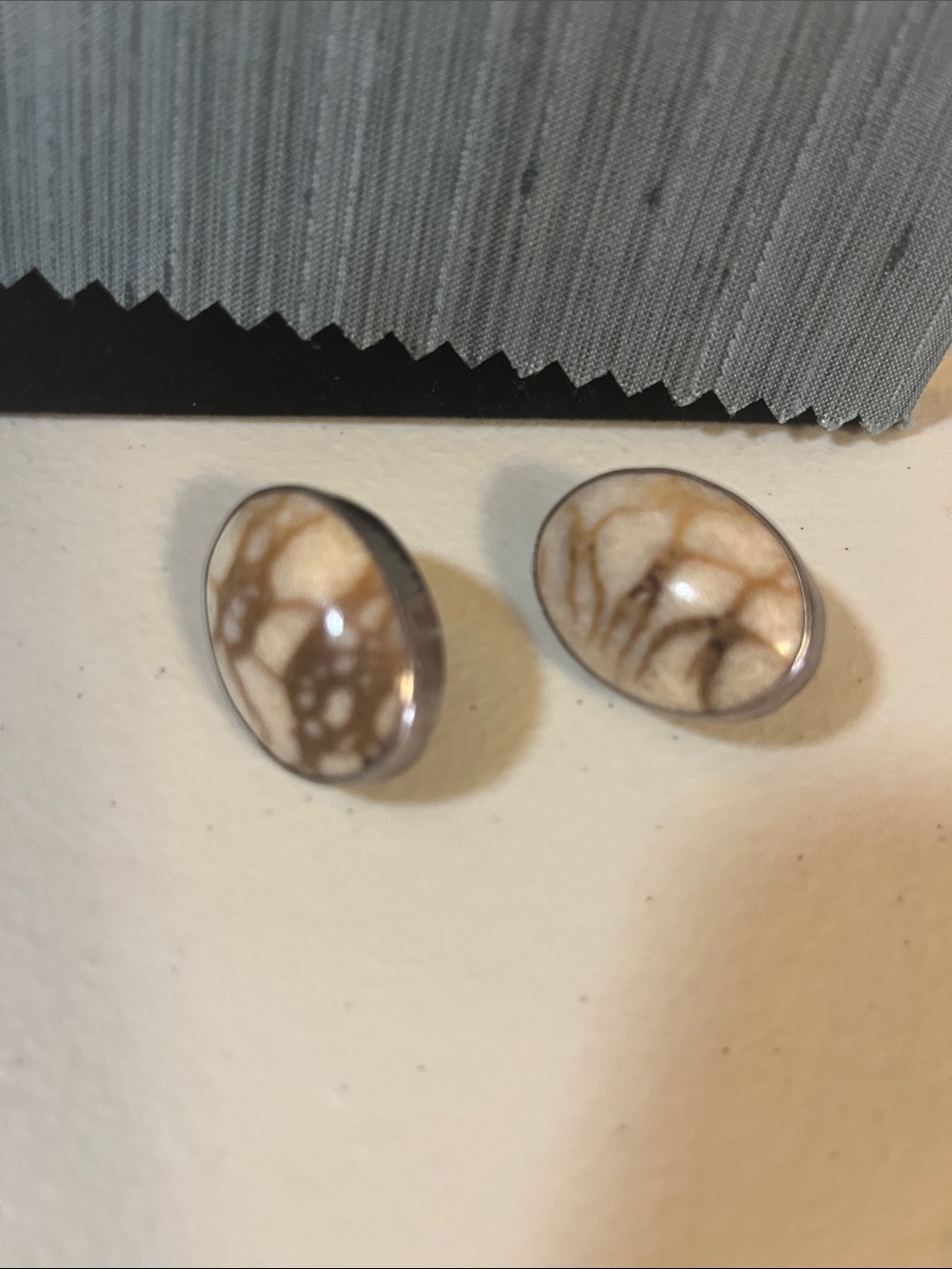 Vintage Tiger Coral earrings in sterling silver